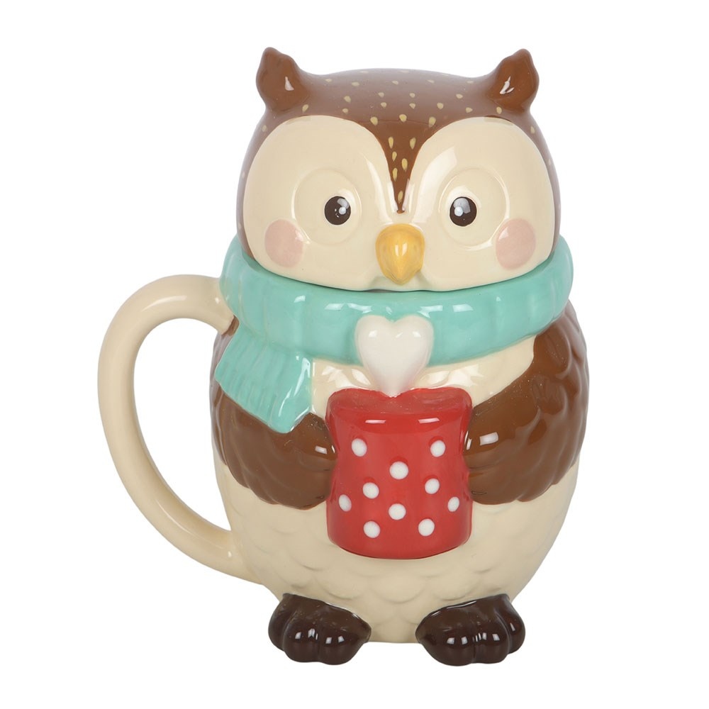 Something Different - Oliver Owl Lidded Mok/beker - Multicolours